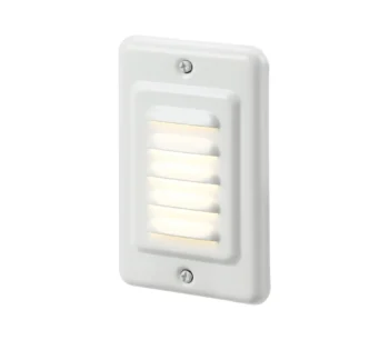 Upright Pillbox Louvered Step & Deck Light - White - 2