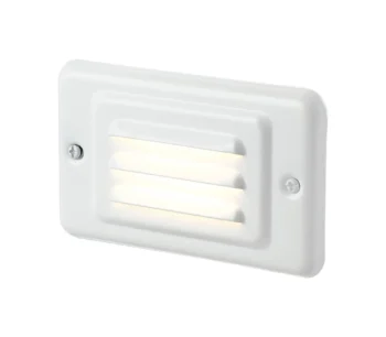 Upright Pillbox Louvered Step & Deck Light - White 4